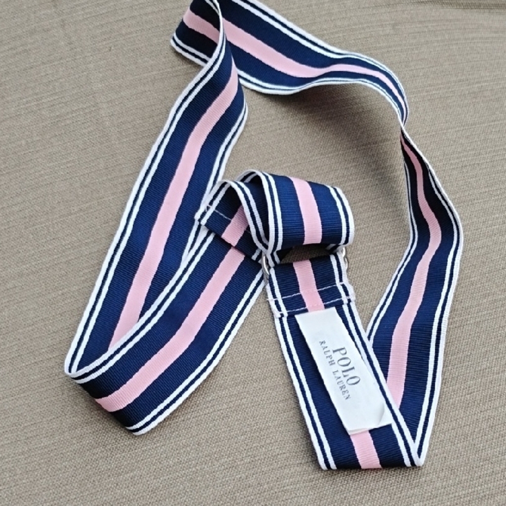 Polo Ralph Lauren Pink and Blue Striped Belt